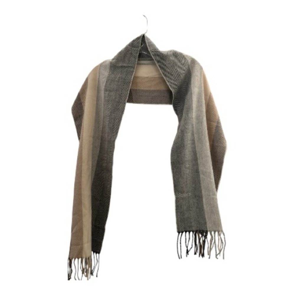 Merona Striped Gray and Tan Scarf